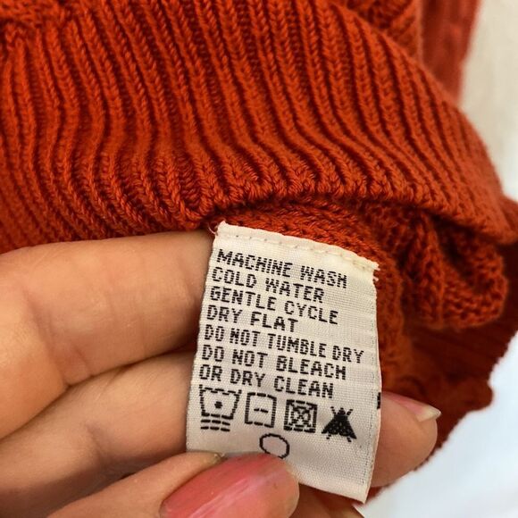 Golf Sweater Bobby Jones Rust Cable Knit Size Medium - Picture 3 of 6